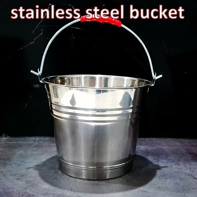 2x Stainless Steel Bucket with Handle  16 L - image 1 of 3