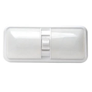RV LED 12v CEILING FIXTURE DOUBLE DOME LIGHT FOR CAMPER TRAILER RV MARINE Frost - Picture 1 of 5