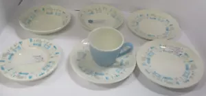 Vintage Blue Heaven Royal China 7 Assorted Pieces Atomic Dinnerware - Picture 1 of 13