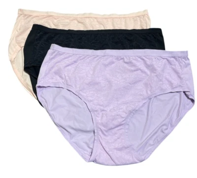 Cuddl Duds~Set of 3~Jacquard & Micro Hipster Briefs~1X~Orchid~A640980 11377 - Image 1 of 2