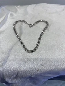 Sterling Silver Rope Chain Bracelet 7” - Picture 1 of 8
