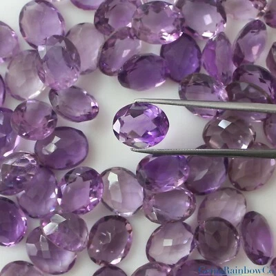 Brazil Amethyst Oval Faceted Natural Loose gemstones 8x6mm to 18x13mm A Quality - Image 1 of 4