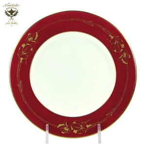 Vintage Noritake RUBY GARLAND 6.5" Bread Plate Red Gold Floral Christmas 9732 - Picture 1 of 11