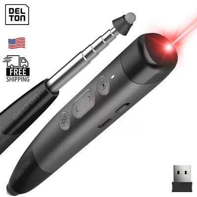 Delton LP99 2.4GHz Wireless Presentation Remote Laser Pointer - Black - Image 1 of 4