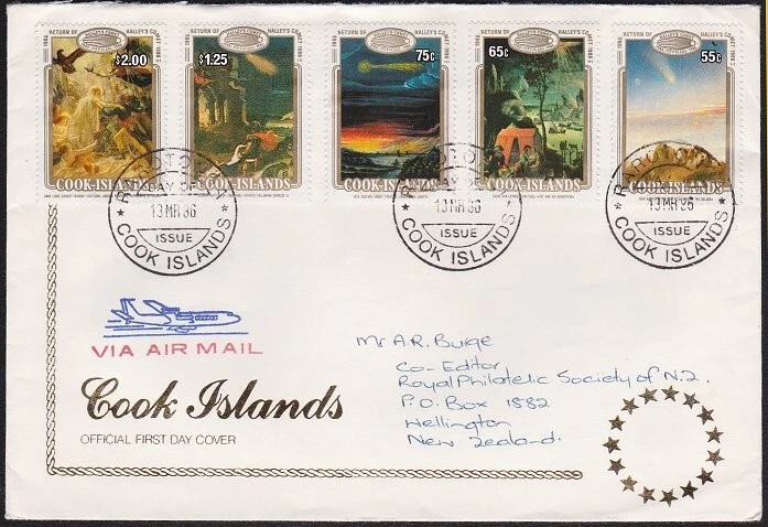 COOK IS 1986 Halley's Comet set fine used on FDC...........................B2002 - Image 1 of 1