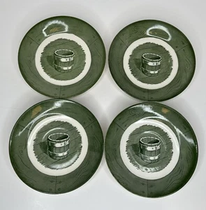 4 platillos verdes y blancos Colonial Homestead Royal China años 50 de colección LEER estado - Imagen 1 de 9