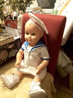 Baigneur ancien tête d'aigle 60cm petitcollin - Photo 1/4