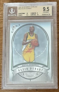 2007-08 Bowman Sterling Kevin Durant BGS 9.5 GEM MINT RC Rookie - Picture 1 of 2
