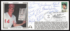 1989 Gateway Cachet FDC Pete Rose Cincinnati Signed Fourteen-Run Inning 10 Autos