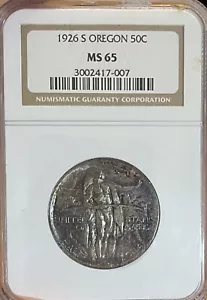1926-S NGC MS65 Oregon Commemorative Silver Half Dollar - Picture 1 of 4