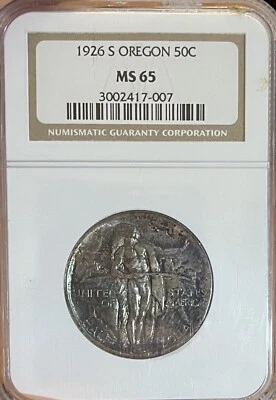 1926-S NGC MS65 Oregon Commemorative Silver Half Dollar - Image 1 of 4
