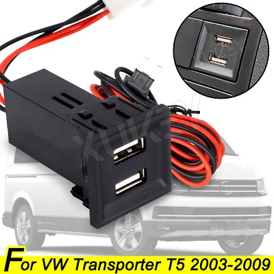 12V-2.1A Auto Dual USB Ladegerät Für VW T5 Modelle Buchse Licht Einbau-Steckdose - Bild 1 von 4