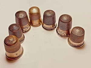  Vintage Sterling Thimbles  4 Marked Sterling and 3 Unmarked  7 Total - Picture 1 of 8
