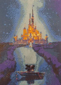 Completed Diamond dotz painting finished Disney Castle Disneyland 10" X 14" dots - Picture 1 of 7