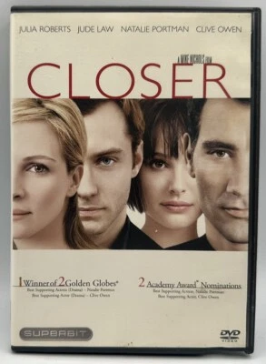 Closer DVD Superbit Julia Roberts Jude Law Clive Owen Natalie Portman 2005 - Image 1 of 3