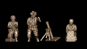 20mm 28mm WW2 tedesco Fallirmjäger squadra mortaio medio stampa 3d bullone azione - Foto 1 di 1
