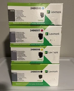 Set toner completo ad alta resa Lexmark 24B6516 6517 6518 6519 KYCM per C4150 - Foto 1 di 13