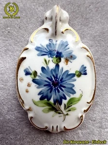 * RAR * Antik Design Anhänger Porzellan handbemalt Blumen Oval Vintage - Bild 1 von 10
