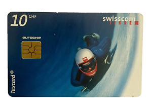 Taxcard, 10 CHF Swisscom Collect Swiss Phone Card "Skeleton Winter Sliding" 2001