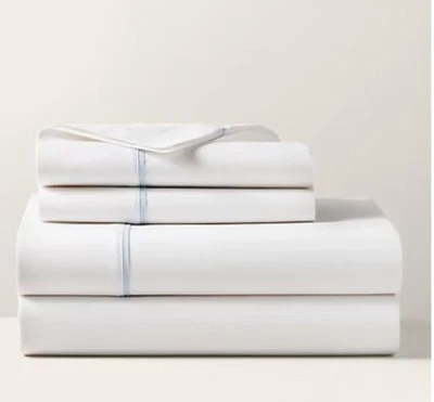 Ralph Lauren Organic Cotton Palmer King Flat Sheet Sky Blue NEW - Image 1 of 4