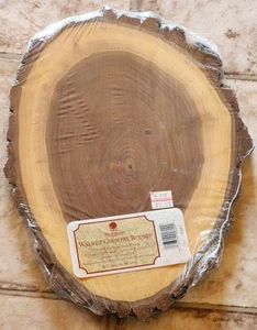 BLACK WALNUT WOOD Slice 9x12x.75 Bark Edge Rustic Centerpiece Crafts - Picture 1 of 2