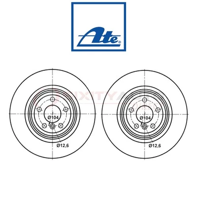 2 pc ATE Rear Disc Brake Rotor for 2010-2015 BMW 550i GT - Braking Tire sc - Изображение 1 из 4