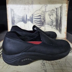 Size 8 Merrell Treviso Moc Women's Black Leather Slip On Comfort Slip-ins Shoes - Picture 1 of 19