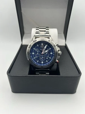 Nautica Hombre Azul Cronógrafo Acero Inoxidable Bisel Giratorio Foto 1 de 4