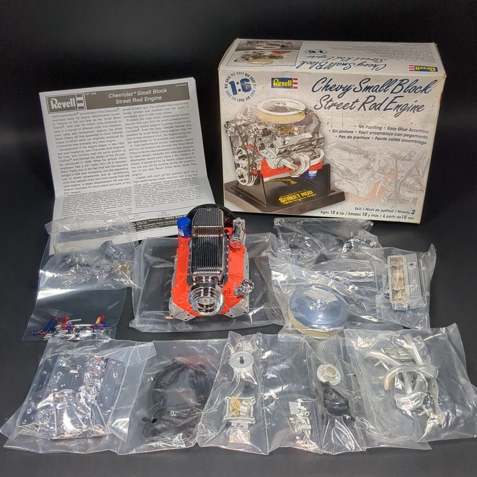 Revell Chevy Small Block 1:6 Scale Diecast Model Street Rod 85-1595 - Image 1 of 4