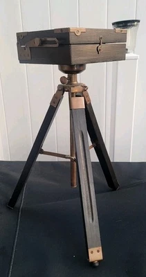 Cámara de madera vintage estilo antiguo de colección en trípode aplicación 17" - RÉPLICA Foto 1 de 4