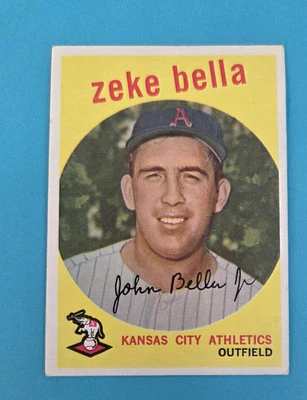 1959 Topps RC #254 Zeke Bella Kansas City Athletics BASEBALL Card 9C - Image 1 of 2