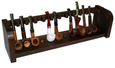 Portapipe da tavolo 12 posti noce fumatori per tutte le pipe arredo poggia pipa - Immagine 1 di 4