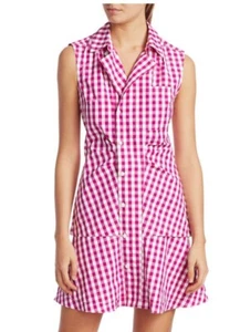 Derek Lam 10 Crosby Satina pink & white gingham sleeveless dress size 6 - Picture 1 of 12