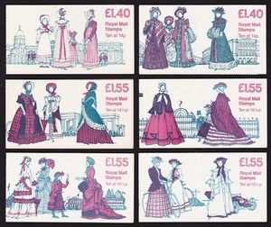 UK Machin Portrait Stamp Booklets 1981-2 19th Century Women's Costume Series - Bild 1 von 3