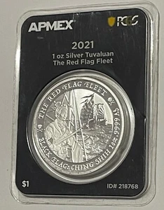 Red Flag Fleet Ching Shih First Strike Coin 1 Troy Oz .999 Fine Silver Round 999 - Picture 1 of 4