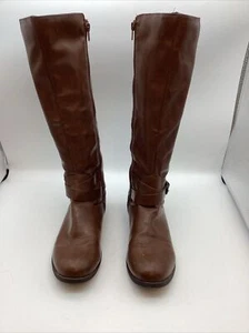 Style & Co. Womens Madixe Size 8 M Tan Low Wedge Knee High Riding Boots - Picture 1 of 8