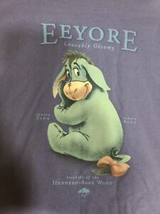 Disney Store Eoyore purple T-shirt Size Medium 100 acre  single stitch