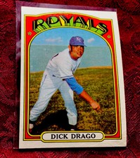 1972 Topps Baseball Card # 205 Dick Drago - Kansas City Royals