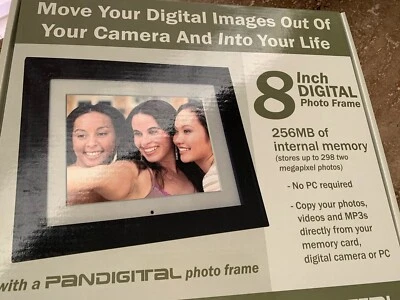 Pandigital 8 inch Digital Photo Frame PAN805-B  256MB ~ New in Box - Image 1 of 4