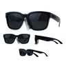 Kush Men's Mirror Lens Oversized Horn Rim Sunglasses - Gangster Cholo Style, UV Protection, Revo Lenses