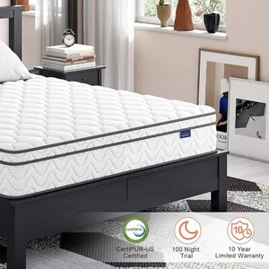 10" Memory Foam Hybrid Mattress in a Box - Twin, Twin XL, Full, Queen Size - Picture 1 of 8
