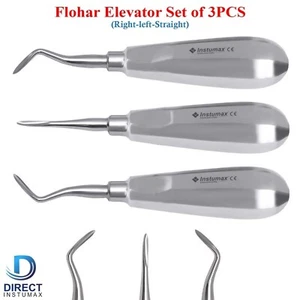3 Pcs Dental Root Elevators FLOHR Oral Surgery PDL Luxating Elevator Instumax - Picture 1 of 6