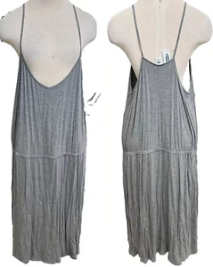 NEW Old Navy SZ 2XL TALL  Womens GRAY MIDI  DRESS PLUS SZ XXL TALL - Picture 1 of 6