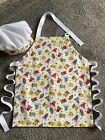 CHILD'S/KID'S NOVELTY CHEF/COOK'S LINED APRON AND ADJUSTABLE HAT. ALIENS DESIGN