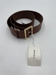 Frame Denim D Ring Wide Belt - Women's - Brown Leather - New - Size Large - Picture 1 of 6