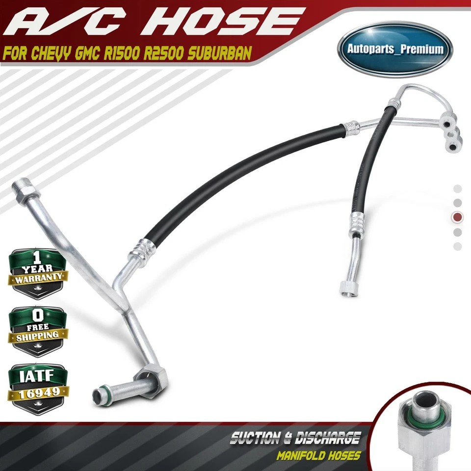 Conjunto de succión y descarga de aire acondicionado para Chevy GMC R1500 R2500 Suburban 89-91 5,7 L Foto 1 de 4