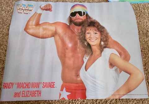 Macho Man Randy Savage Miss Elizabeth 1988 WWF Vintage Poster WWE Cover
