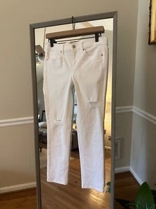 Pantalones de mezclilla ajustados blancos LOFT para mujer talla 0 - Imagen 1 de 4