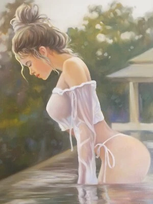 Pintura original 30 х 40 cm 321ChOl arte tintas a óleo feminina nua assinada 2023 - Imagem 1 de 4