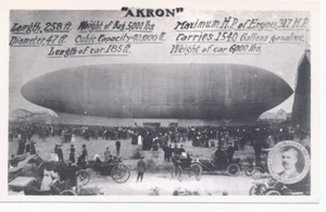 OH * Airship Akron RPPC * Rubber City Stamp Club 1965 Cancel - Foto 1 di 2